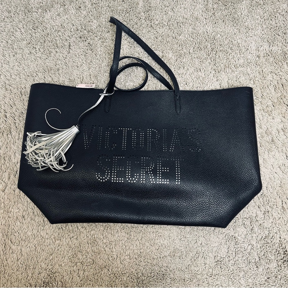 Victoria's Secret Black Tote with White Tassel
